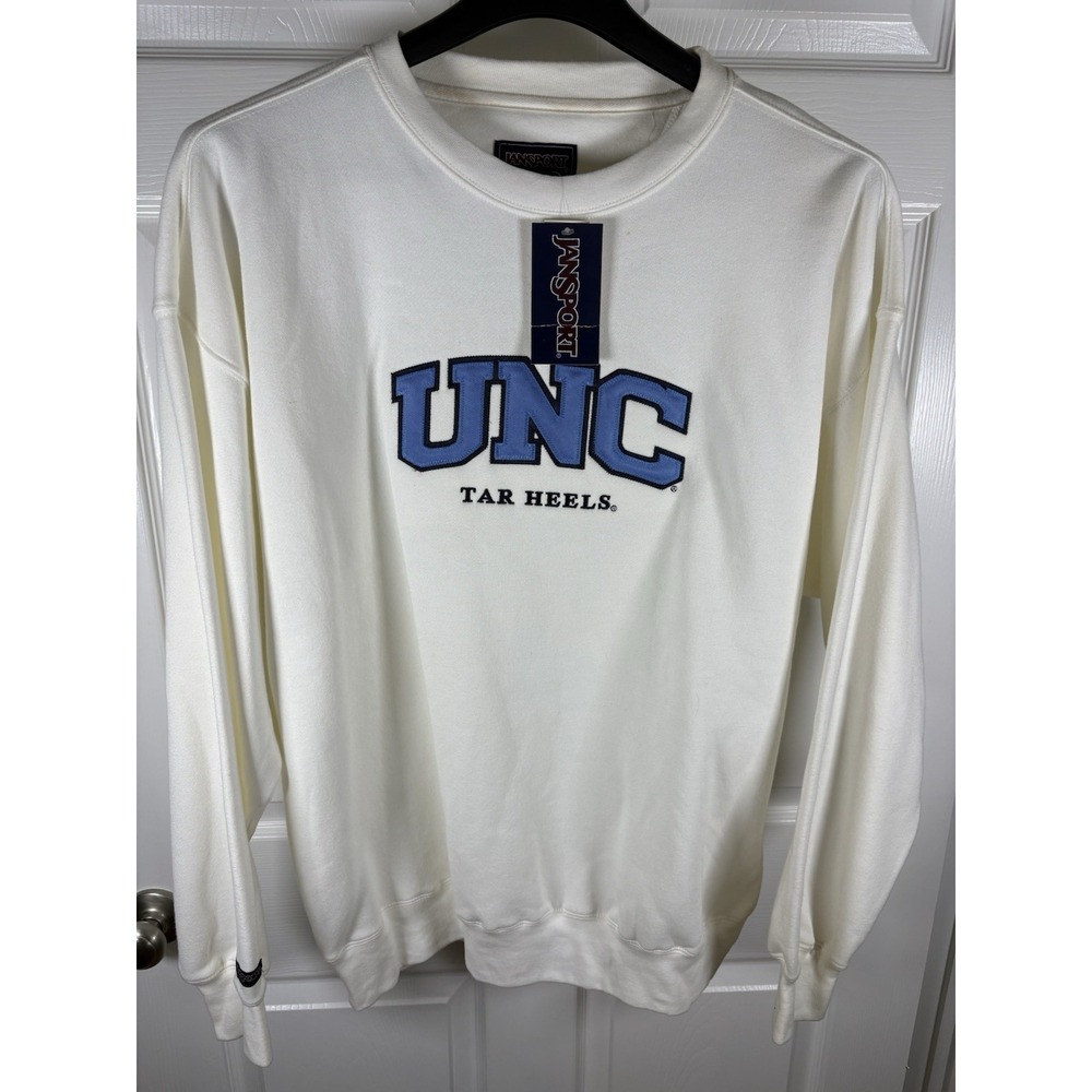 Vintage JanSport UNC Tar Heels Sweatshirt XL White Crewneck NCAA 90s